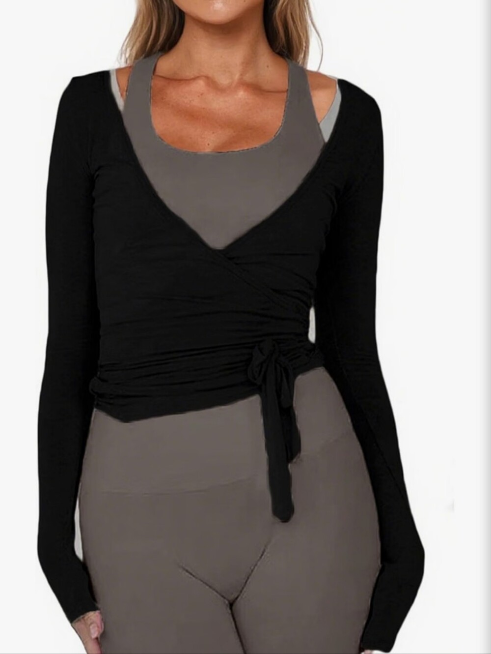 Side Tie Long Sleeve Top